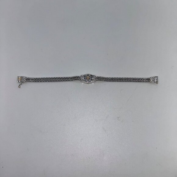 John Medeiros Double-Strand Rhodium-Plated Bracelet Amethyst Gold-Tone Accent - Picture 14 of 15